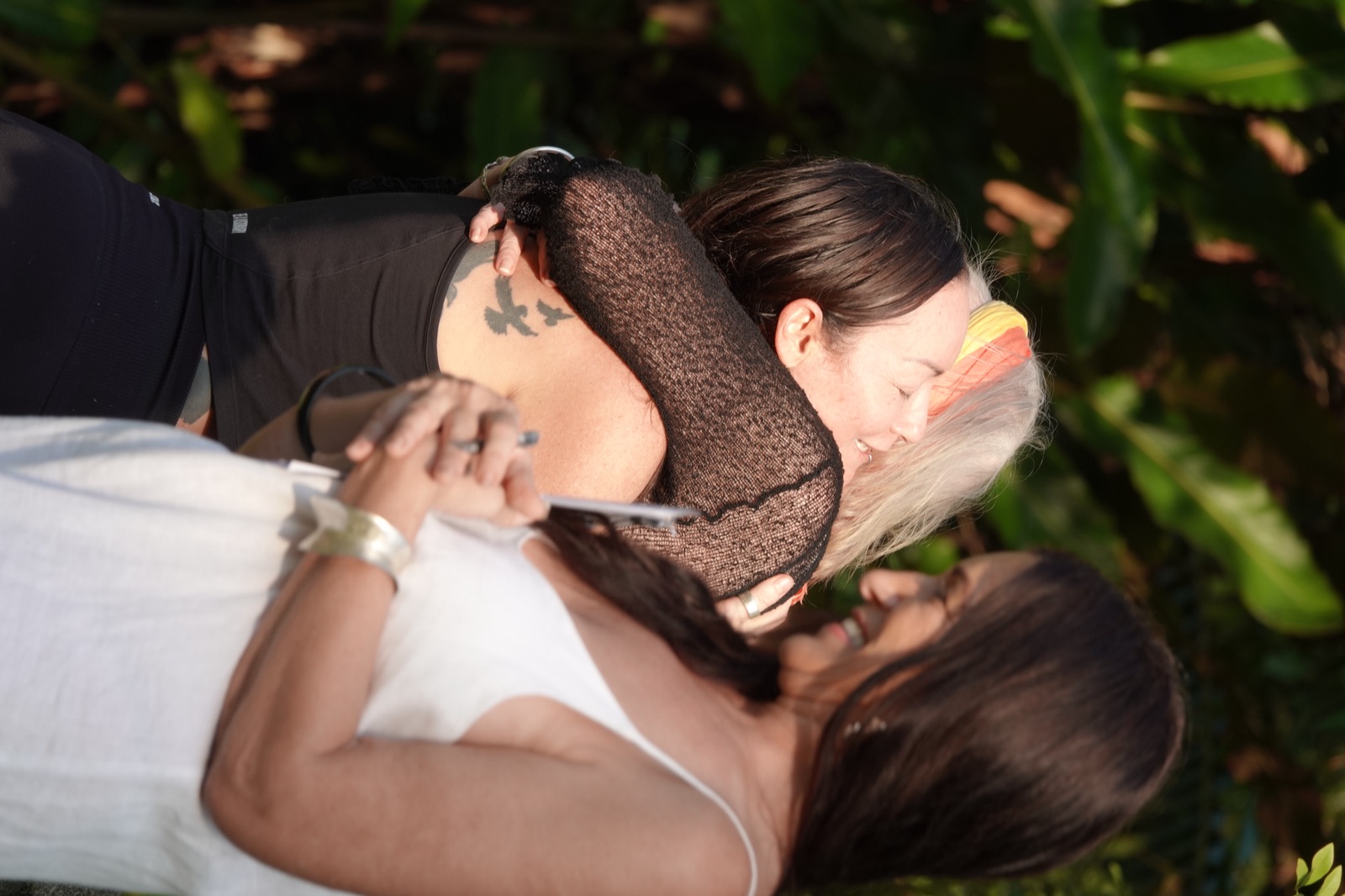 A long hug between friends