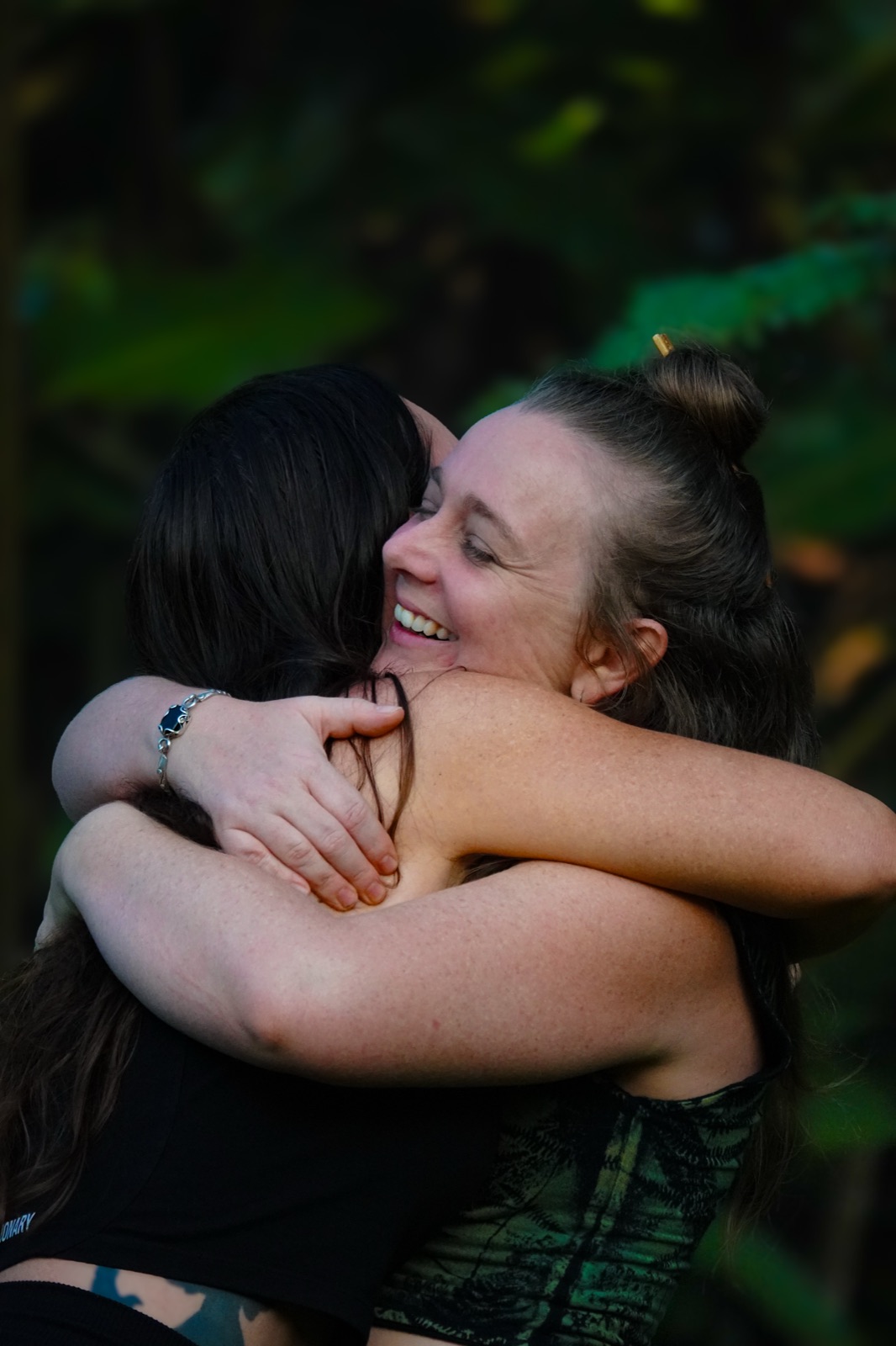 A warm embrace between friends