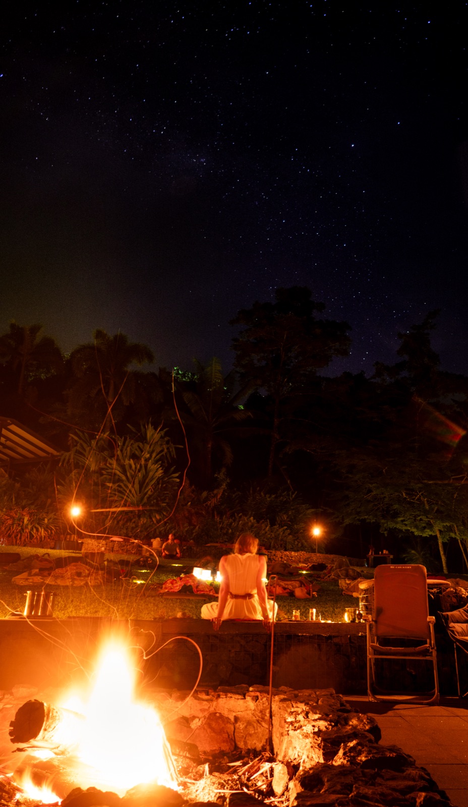 Stars over the firelit circle