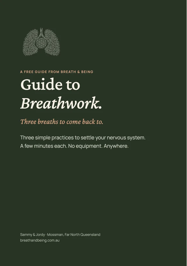 Cover of the free guide, Guide to Breathwork: Three breaths to come back to.